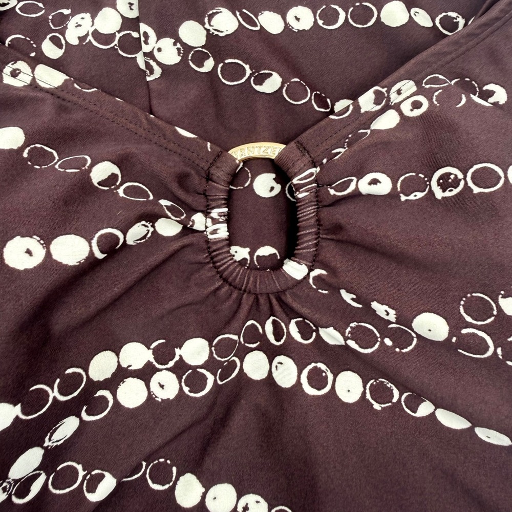 Jantzen Classics 2000s Swimdress One Piece Swimsuit Size 14 Brown Cream NWT - Picture 7 of 16